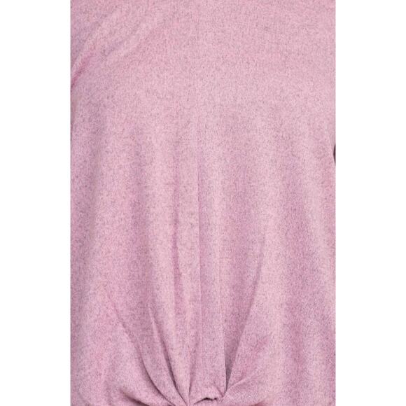 Tint + Shadow Pink Boat Neck Tie Front Floral Lace Long Sleeve Knit Top Sz S - Picture 8 of 8